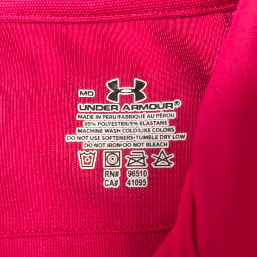 Under Armour Womens Pink Sleeveless Golf Polo Shirt Medium HeatGear Athletic Top - Picture 8 of 8